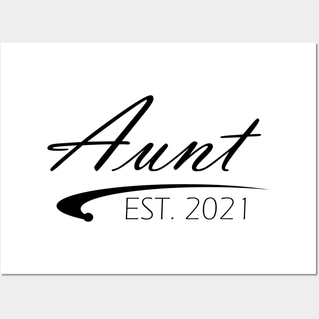 Aunt Est. 2021 Wall Art by KC Happy Shop